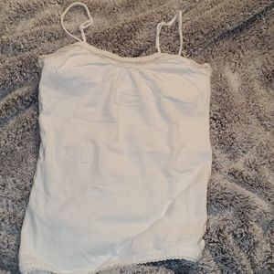 American eagle white/cream lace outline tank